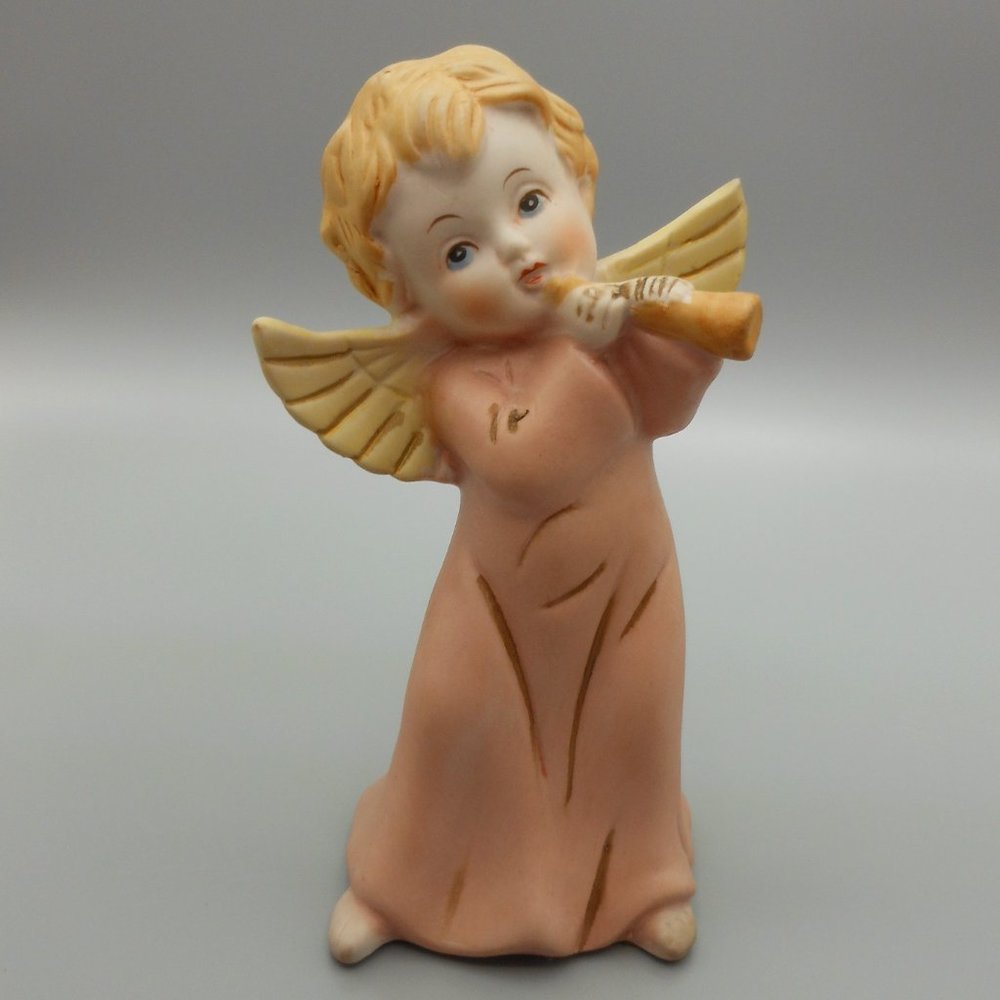 💕 VINTAGE Homco Angels Cherubs With Instruments - Picture 6 of 10